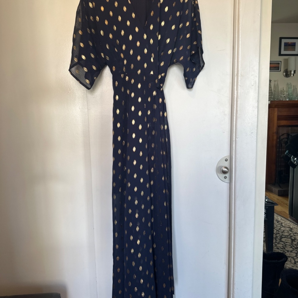 Hutch Blue Gold Wrap Dress - Picture 4 of 5